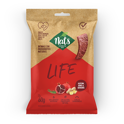 Bifinhos Nats Cães Life sabor Alecrim, Romã e Gengibre