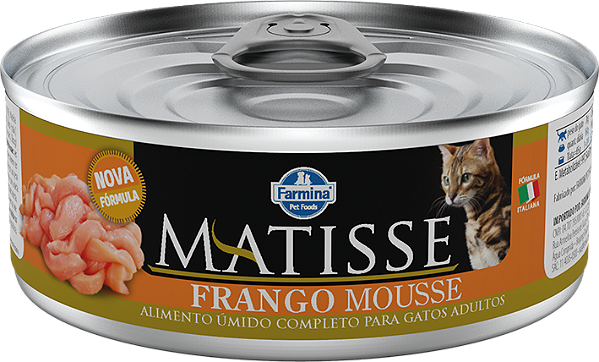Alimento Úmido Lata Farmina Matisse Gato sabor Frango Mousse 85g