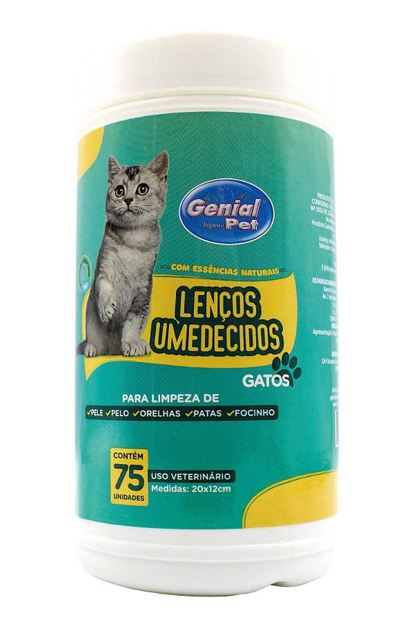 Lenços Umidecidos Genial Pet Gatos 75 Unidades