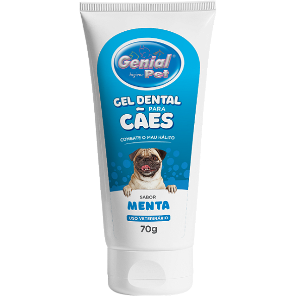 Gel Dental Genial Pet Cães sabor Menta 70g