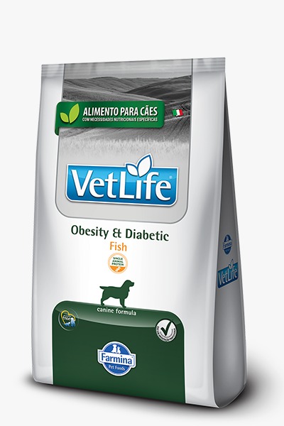 Ração Seca Vet Life Canine Obesity & Diabetic Fish