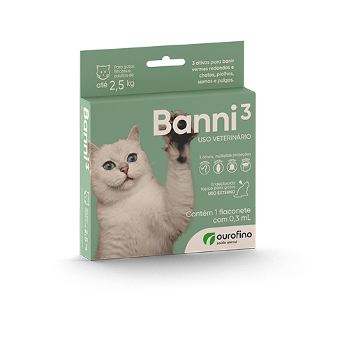 Endoparasiticida Ourofino Banni³ Gatos até 2,5kg