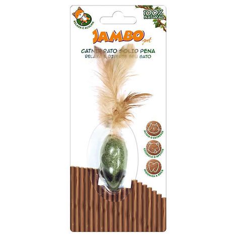 JB70506N Catnip Jambo Rato Solid com Pena