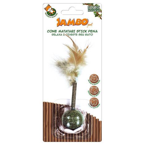 JB70503N Cone Jambo Catnip Matatabi Stick com Pena