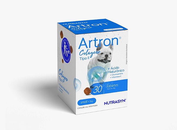 Suplemento Nutrasyn Artron Colágeno Tipo II Small 5kg 30 Tabletes