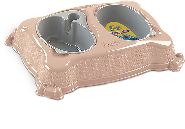Comedouro Duplo Pratic Plast Pet Gigante 930ml Ração + 920ml Água