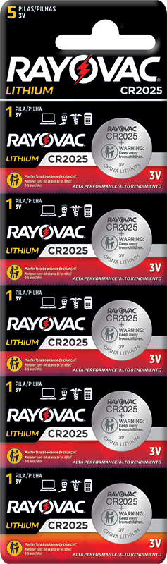 Cód.: CR2025-1 Cartela Pilha Rayovac Eletrônica Botão  1 Unidade