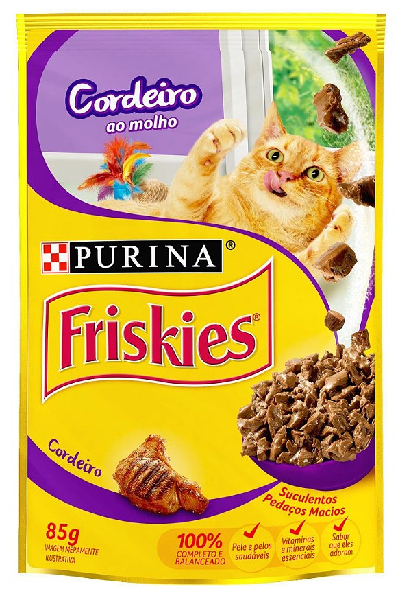 Alimento Úmido Sachê Friskies Gatos Adultos sabor Cordeiro ao Molho