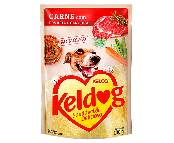 Alimento Úmido Sachê Keldog Carne com Ervilha e Cenoura