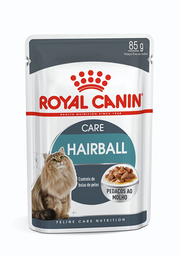 Alimento Úmido Sachê Royal Canin Feline Hairball / Bolas de Pelo Pedaços ao Molho