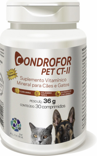 Suplemento Pet Alivira Condrofor Pet CTII 30 Comprimidos