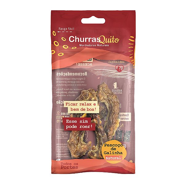 Petisco Natural ChurrasQuito Pescoço de Frango 4 Unidades
