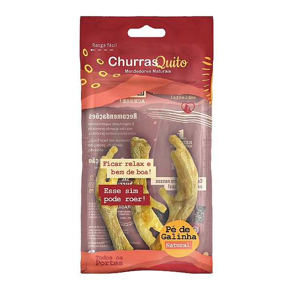 Petisco Natural ChurrasQuito Pé de Frango 3 Unidades
