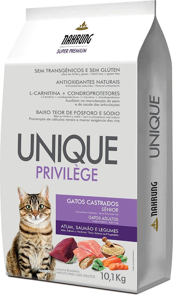 Ração Seca Unique Privilège Gato Castrado Sênior