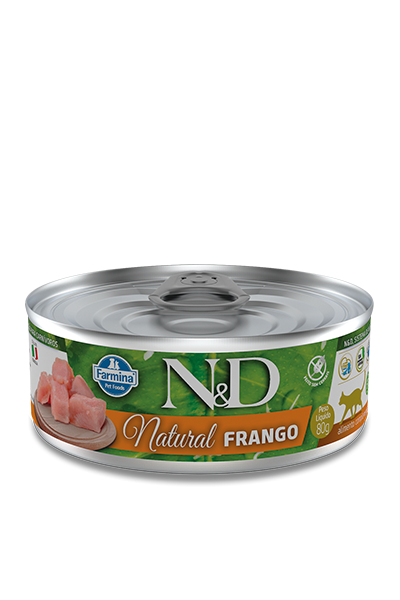 Alimento Úmido Lata N&D Feline Natural sabor Frango 80g