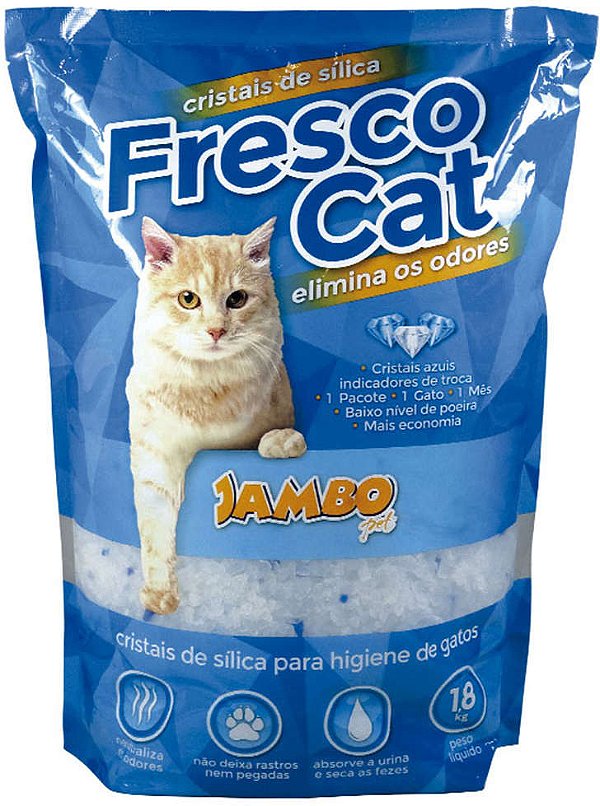 Areia Higiênica Jambo Pet Fresco Cat Sílica Cristais Grosso