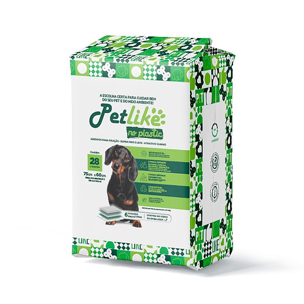 Tapete Higiênico PetLike no Plastic 75x60 para Cães -28 Unidades