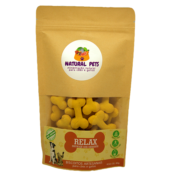 Biscoito Artesanal Natural Pets Relax Maracujá com Camomila 60g