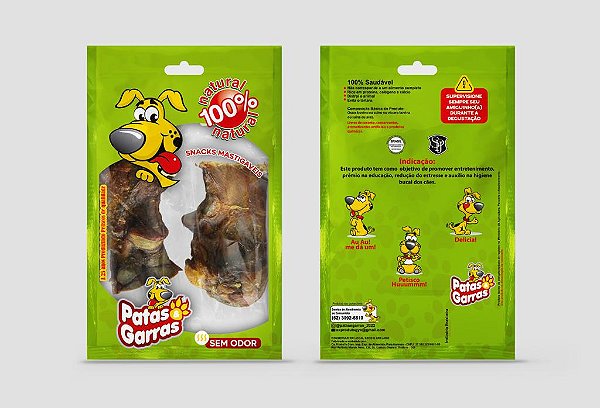 Ossinho Patas e Garras Mini Defumado com 2 Peças