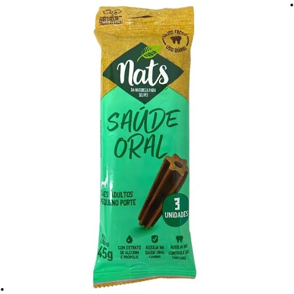 Bifinho Nats Saude Oral Cães Adultos Porte Pequeno