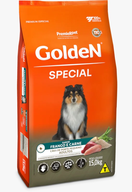 Ração Seca Golden Special Adulto Porte Pequeno sabor Frango e Carne