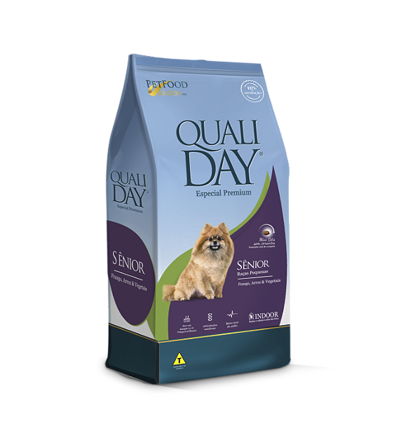 Ração Seca Qualiday Cães Sênior Raças Pequenas