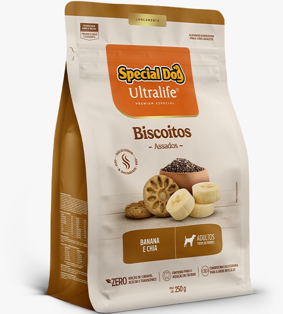 Biscoito Special Dog Ultralife Adulto Banana e Chia 250g