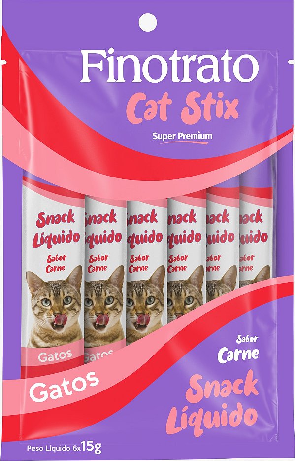 Petisco Úmido Finotrato Cat Stix Carne Gatos 15g