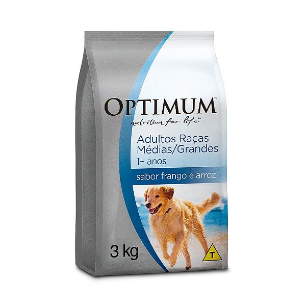 Ração Seca Optimum Cães Adultos Raças Médias e Grandes 1+ anos Frango e Arroz