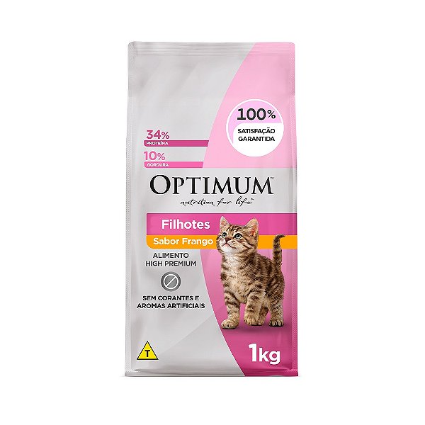 Ração Seca Optimum para Gatos Filhotes de 2 à 12 meses sabor Frango