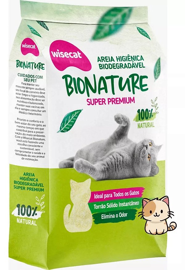 Areia Higiênica Wisecat Bionature