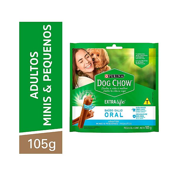 Petisco Purina Dog Chow Extra Life Saúde Oral para Cães de Porte Mini e Pequeno