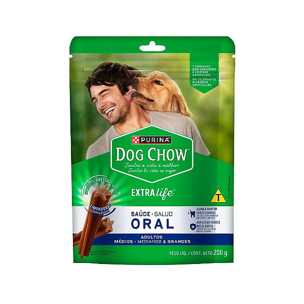 Petisco Purina Dog Chow Extra Life Saúde Oral para Cães de Médio e Grande Porte