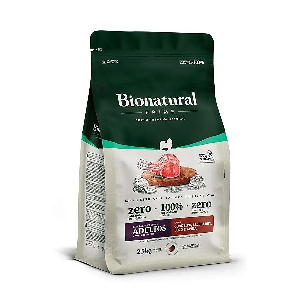 Ração Bionatural Prime Para Cães Adultos Porte Pequeno Sabor Cordeiro