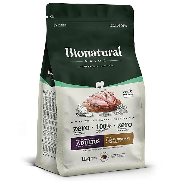 Ração Bionatural Prime Para Cães Adultos Porte Pequeno Sabor Frango