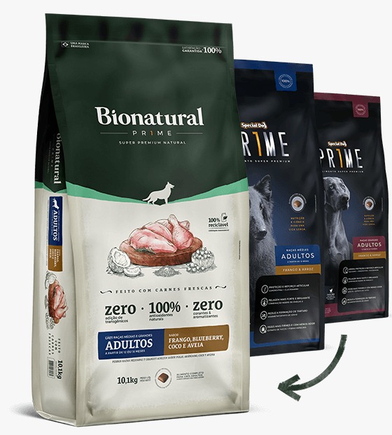 Ração Bionatural Prime Cães Raças Médias e Grandes Adulto Frango