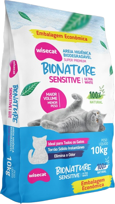 Areia Higiênica Wisecat Bionature Sensitive