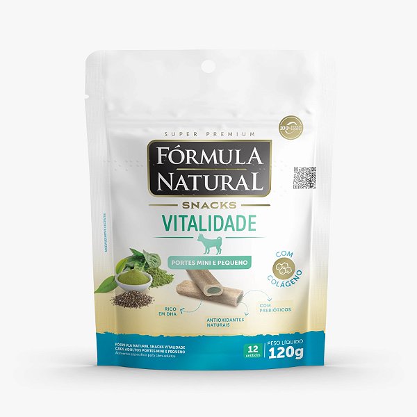 Snacks Vitalidade Formula Natural Cães Adultos Portes Mini e Pequeno 120g