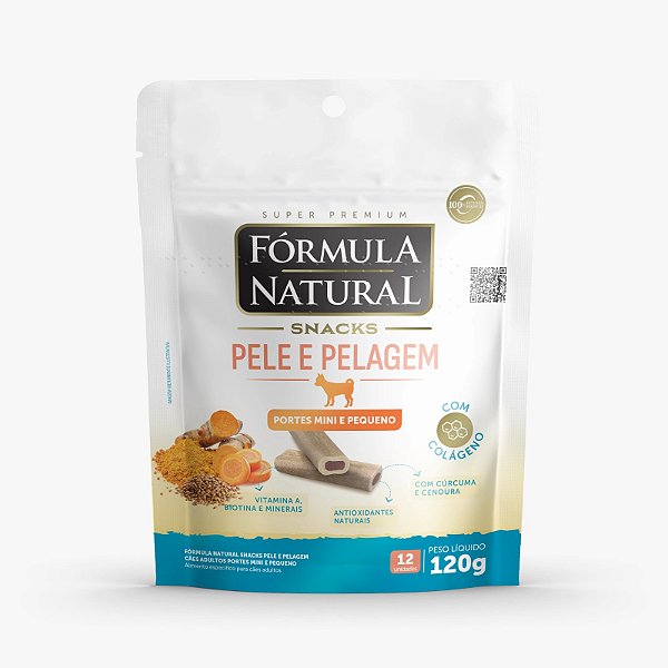 Snacks Pele e Pelagem Formula Natural Cães Adultos Portes Mini e Pequeno 120G