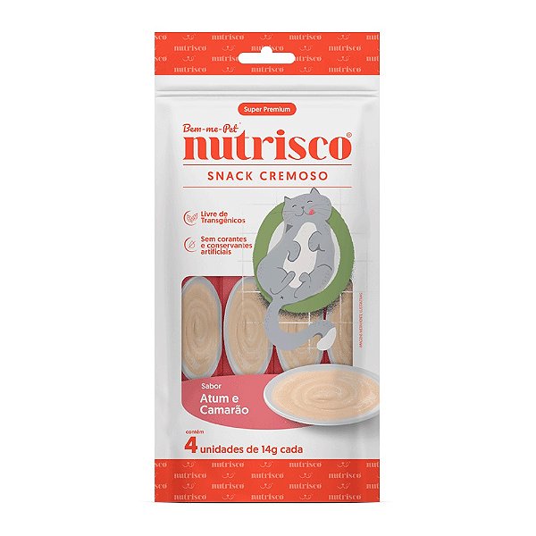 Petisco Cremoso Nutrisco para Gatos Atum e Camarão 56g