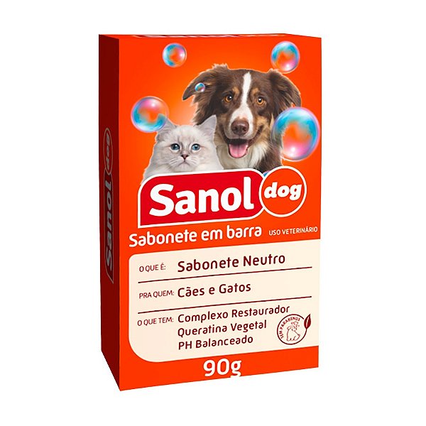 Sabonete Sanol Dog Neutro para Cães e Gatos 90g