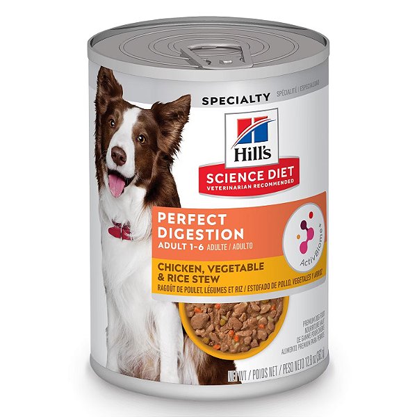 Ração Úmida Hill's Science Diet Digestão Perfeita para Cães Adultos Sabor Frango e Vegetais 363g