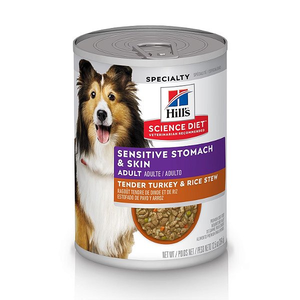 Ração Úmida Hill's Science Diet Pele Sensível para Cães Adultos Sabor Peru e Arroz 354g