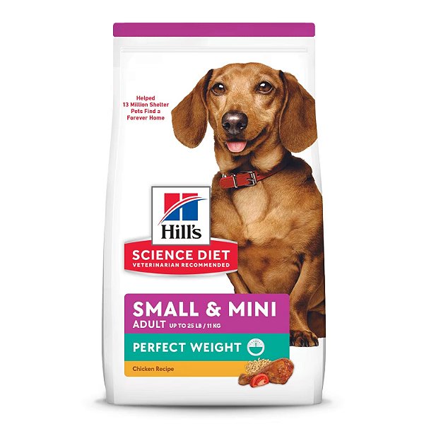 Ração Hill's Science Diet Peso Perfeito Pequenos e Mini para Cães Adultos Sabor Frango 1,81kg