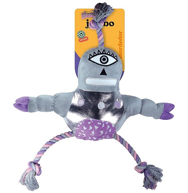 Mordedor Jambo Pelúcia Galaxia Astro Garra Prata Lilas