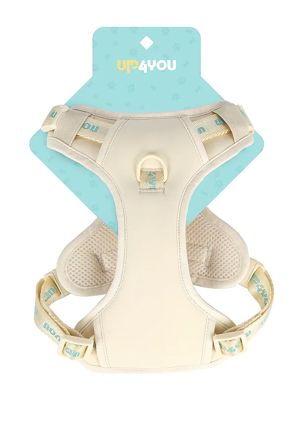 Colete Peitoral Resistente PET Cães Bubble Para Guia Up4you Bege