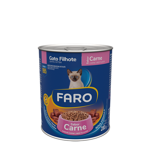 Alimento Úmido Faro Patê Gato Filhote Sabor Carne280G