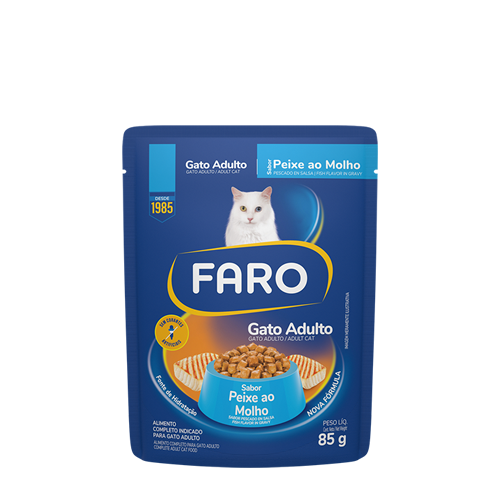 Alimento Úmido Faro Sachê Gato Sabor Peixe 85g