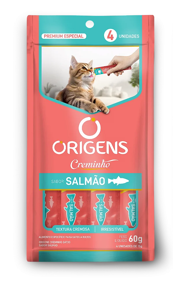 Alimento Úmido Origens Creminho Sabor Salmão para Gatos 60g