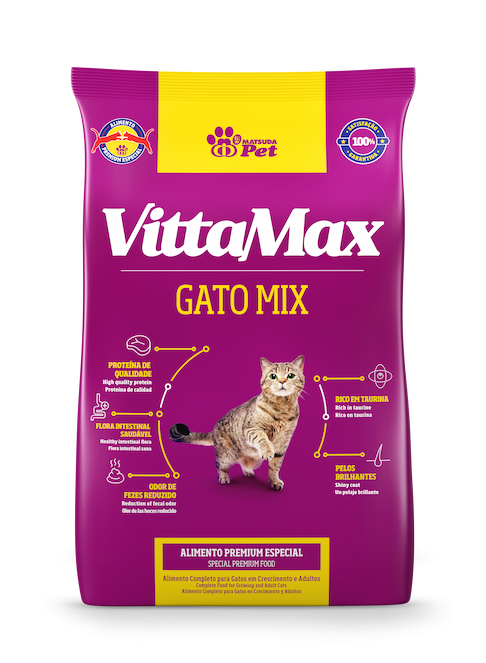 Ração Vittamax Gato Mix para Gatos Adultos e Filhotes